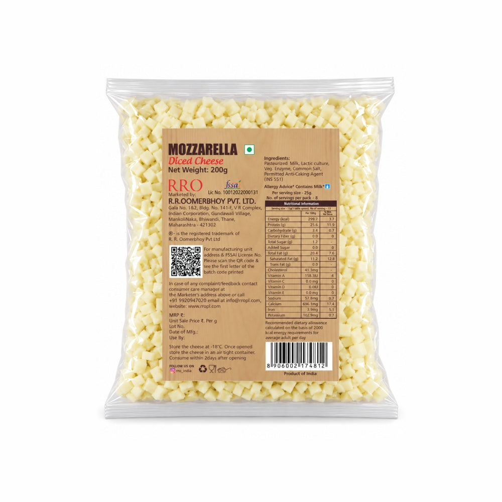 Mozzarella Diced Cheese